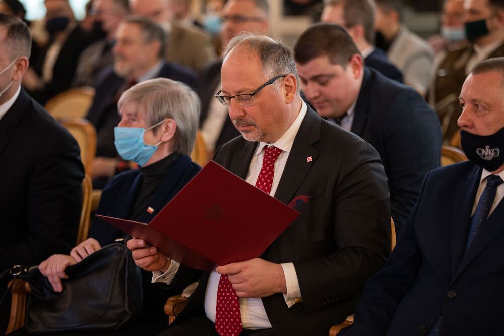 Arkady Rzegocki, Szef Służby Zagranicznej, podczas uroczystej inauguracji projektu IPN „Szlaki Nadziei. Odyseja Wolności” – Warszawa, 18 marca 2022. Fot. Mikołaj Bujak (IPN)