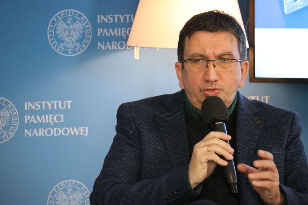 Dr Tomasz Łabuszewski. Prezentacja komiksów o podziemiu niepodległościowym oraz warsztaty komiksowe – 22 marca 2022. Fot. Aleksandra Wierzchowska (IPN)