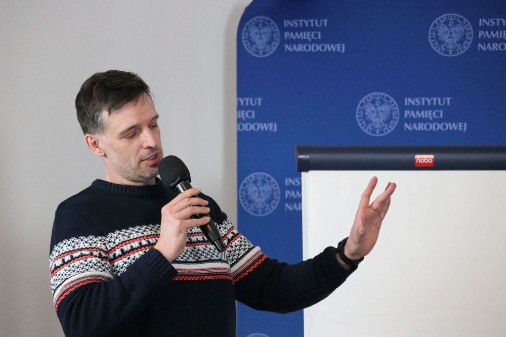 Krzysztof Wyrzykowski. Prezentacja komiksów o podziemiu niepodległościowym oraz warsztaty komiksowe – 22 marca 2022. Fot. Aleksandra Wierzchowska (IPN)