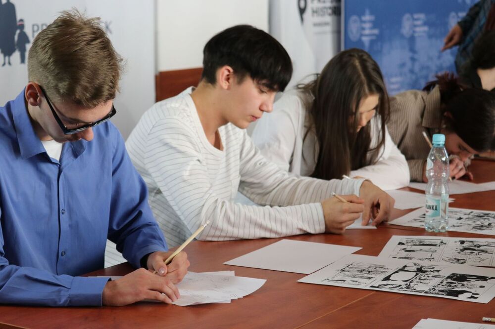 Prezentacja komiksów o podziemiu niepodległościowym oraz warsztaty komiksowe – 22 marca 2022. Fot. Aleksandra Wierzchowska (IPN)