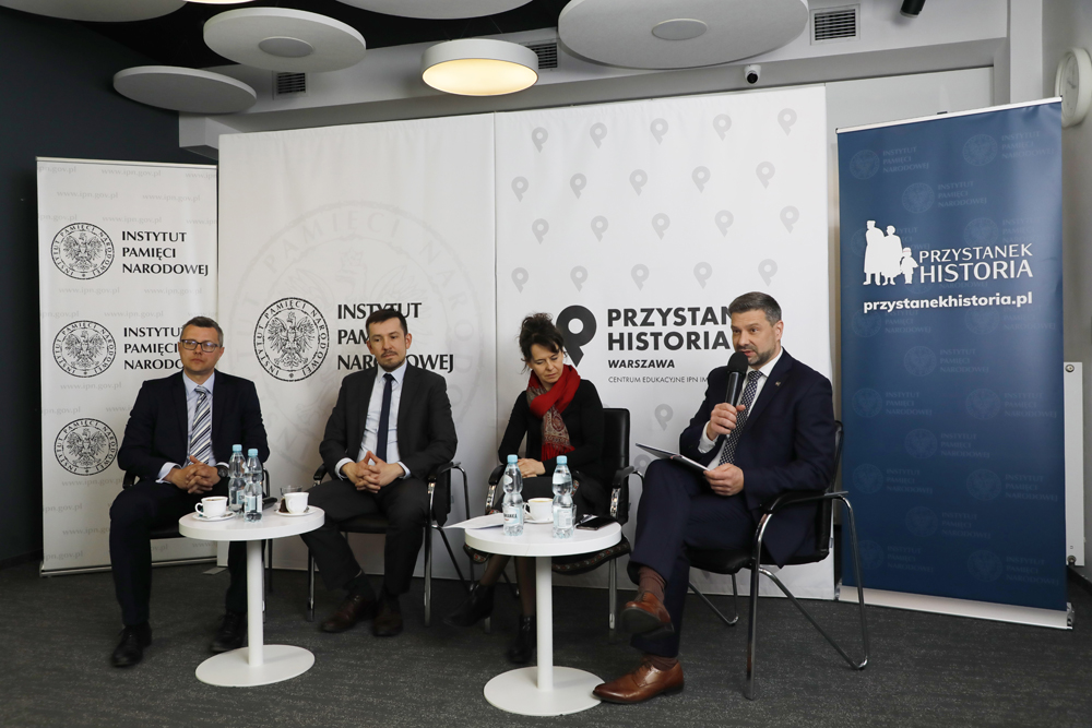 Dyskusja „Zbrodnie bez rozliczenia? Niemieckie zbrodnie i niemieccy zbrodniarze” – Warszawa, 13 kwietnia 2022. Fot. Piotr Życieński (IPN)