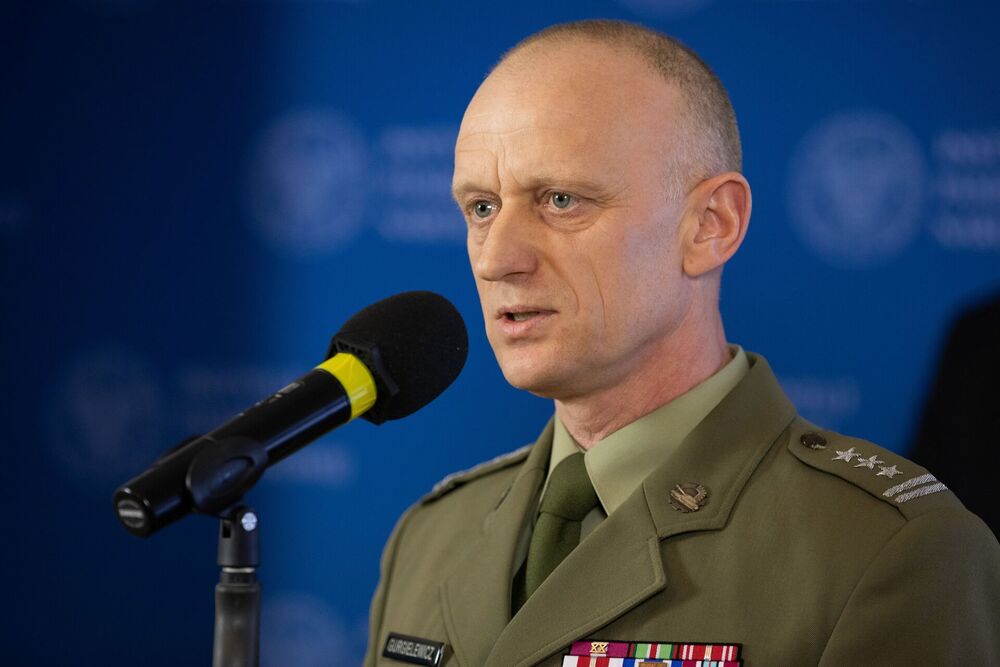 Płk Mieczysław Gurgielewicz, dowódca V Mazowieckiej Brygady Wojsk Obrony Terytorialnej. Fot. Mikołaj Bujak (IPN)