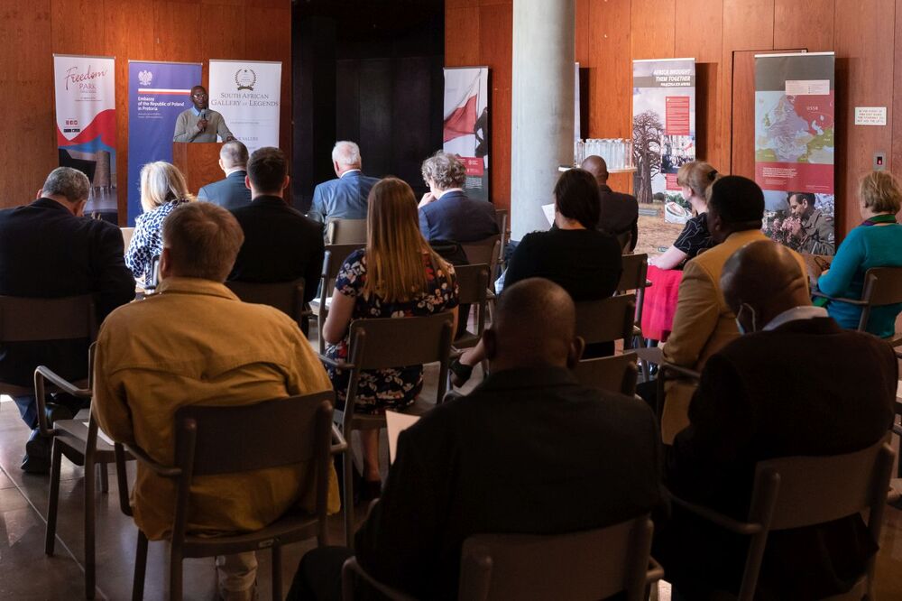 Otwarcie wystawy IPN „Szlaki Nadziei” w Pretorii (RPA) – 26 kwietnia 2022. Fot. Mikołaj Bujak (IPN)