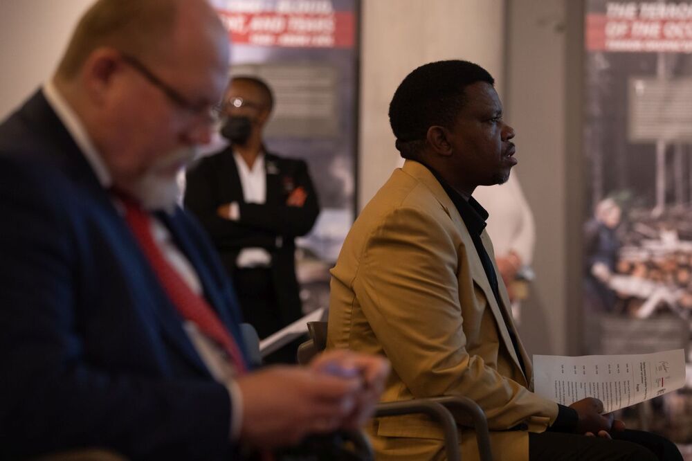 Otwarcie wystawy IPN „Szlaki Nadziei” w Pretorii (RPA) – 26 kwietnia 2022. Fot. Mikołaj Bujak (IPN)