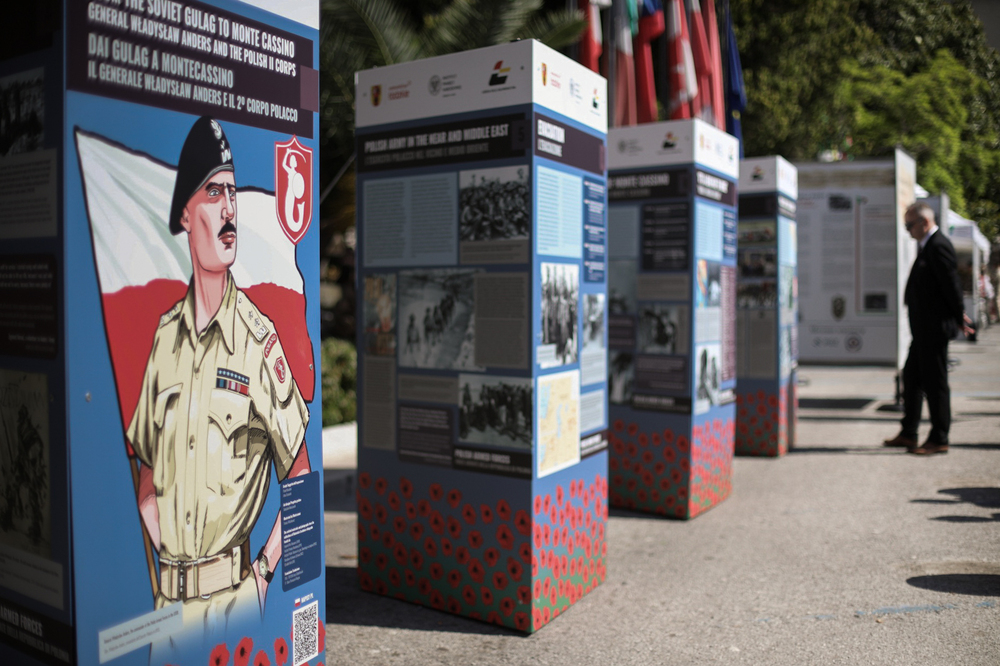 Wystawa IPN „Z łagrów na Monte Cassino" – Cassino, 18 maja 2022. Fot. Sławek Kasper (IPN)