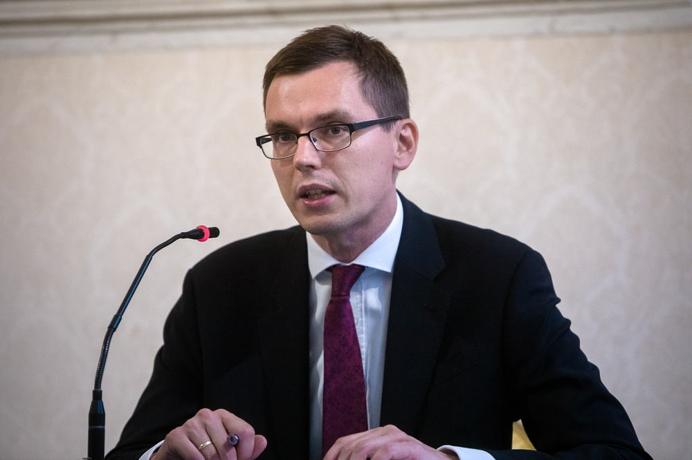 Wystawa IPN „Stefan Wyszyński” w Rzymie. Marek Sorgowicki – I sekretarz z Ambasady RP przy Stolicy Apostolskiej – 19 maja 2022. Fot. Sławek Kasper (IPN)