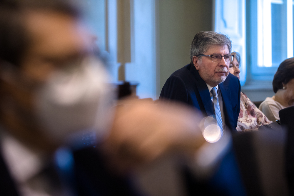 Wystawa „Wyszyńskiego i Wojtyły gramatyka życia” na Papieskim Uniwersytecie św. Krzyża – Rzym, 20 maja 2022. Fot. Sławek Kasper (IPN)