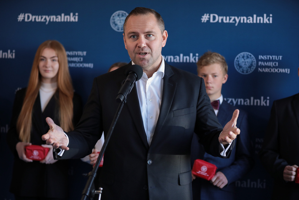 Konferencja prasowa dotycząca projektu #DruzynaInki – Podjazy, 23 maja 2022. Fot. Mikołaj Bujak (IPN)