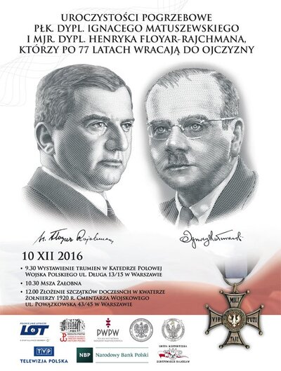 10 grudnia 2016 r. Uroczystości pogrzebowe płk. Ignacego Matuszewskiego i mjr. Henryka Floyar-Rajchmana