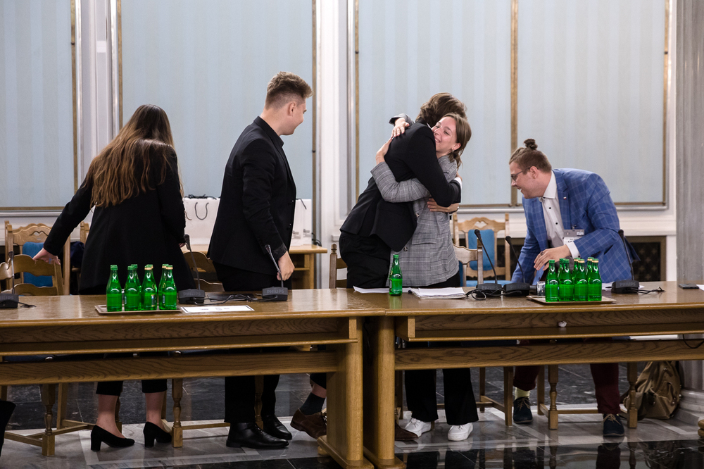 Zwycięzcy turnieju – drużyna z VII LO im. Józefa Wybickiego w Gdańsku. Finał VII edycji Turnieju Debat Historycznych – Warszawa, 13 czerwca 2022. Fot. Sławek Kasper (IPN)