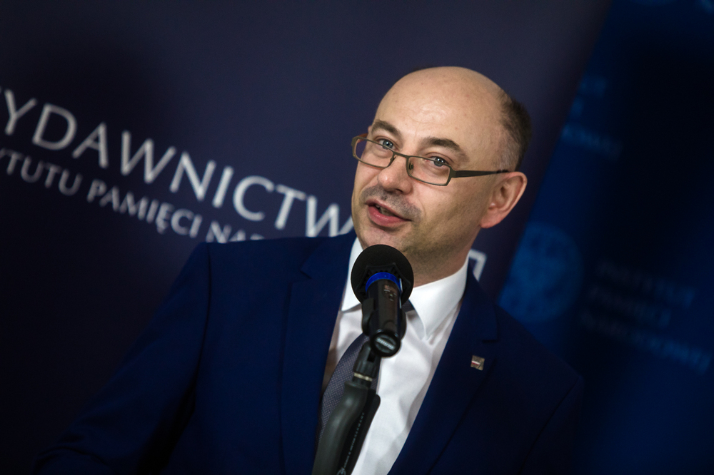 Prezentacja książki Attili Szalaiego „Na polskiej ziemi. Wspomnienia, dzienniki z lat 1976–1990”. Zastępca prezesa IPN dr Mateusz Szpytma – Warszawa, 22 czerwca 2022. Fot. Sławek Kasper (IPN)