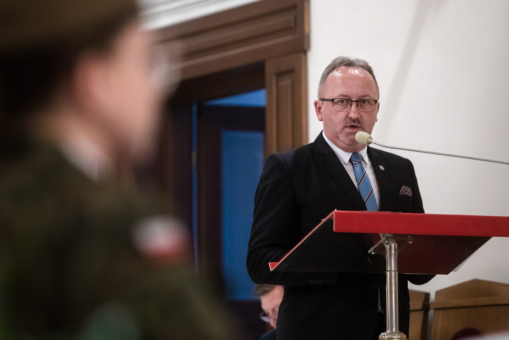 Dr hab. Karol Polejowski, zastępca prezesa IPN. Uroczystości pogrzebowe ppor. Henryka Wieliczki ps. Lufa – Lublin, 29 czerwca 2022. Fot. Sławek Kasper (IPN)