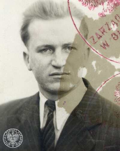 Henryk Wieliczko, fotografia z fałszywego dowodu tożsamości wystawionego na nazwisko Henryk Muszkowski, 1947 r. For. ze zbioru IPN