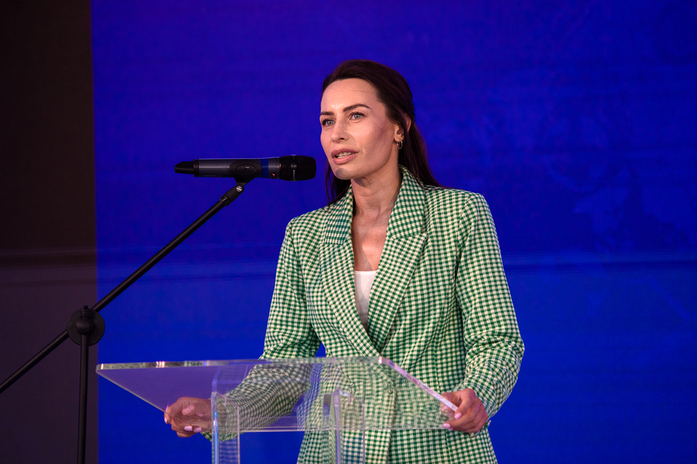 Magdalena Hajduk, dyrektor Biura Nowych Technologii IPN, podczas konferencji prasowej dot. projektu „Gry w edukacji” – Warszawa, 30 czerwca 2022. Fot. Sławek Kasper (IPN)