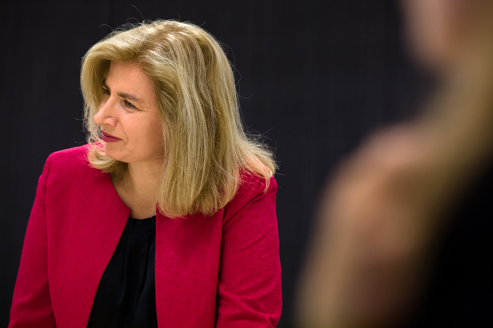 Agnieszka Jędrzak, dyrektor Biura Współpracy Międzynarodowej, podczas spotkania z dziennikarzami Państwowego Radia i Telewizji Uzbekistanu – Warszawa, 18 lipca 2022. Fot. Sławek Kasper (IPN)