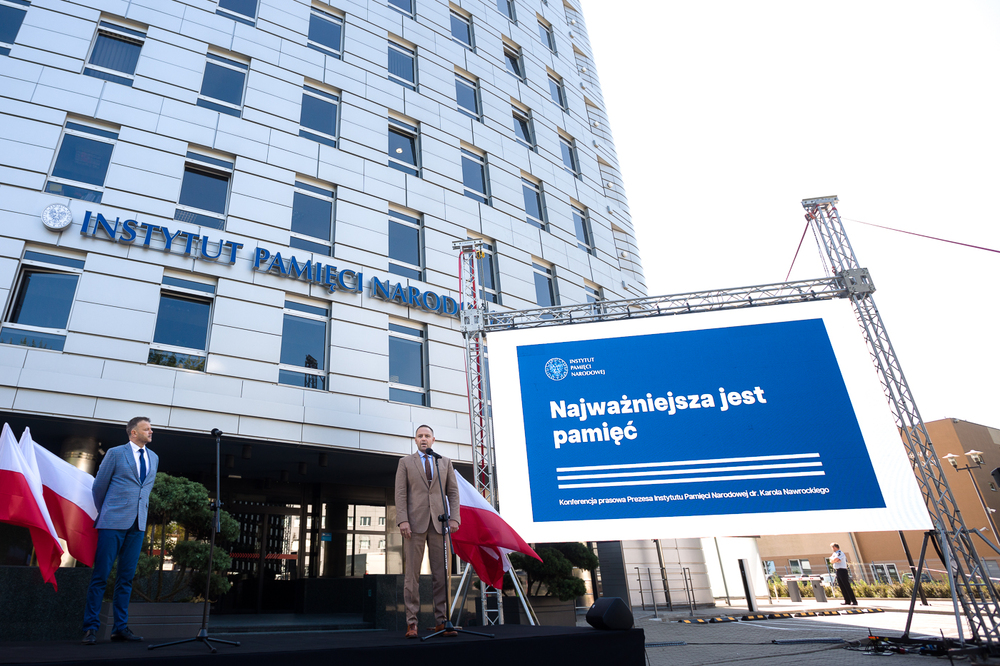 Konferencja prasowa prezesa Instytutu Pamięci Narodowej dr. Karola Nawrockiego prezentująca dokonania IPN – Warszawa, 20 lipca 2022. Fot. Sławek Kasper (IPN)