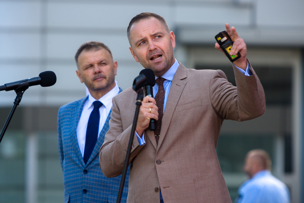 Konferencja prasowa prezesa Instytutu Pamięci Narodowej dr. Karola Nawrockiego prezentująca dokonania IPN – Warszawa, 20 lipca 2022. Fot. Sławek Kasper (IPN)