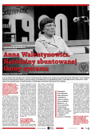 Dodatek historyczny do „Gazety Polskiej Codziennie” (12-15.08.2022) w rocznicę Anny Walentynowicz