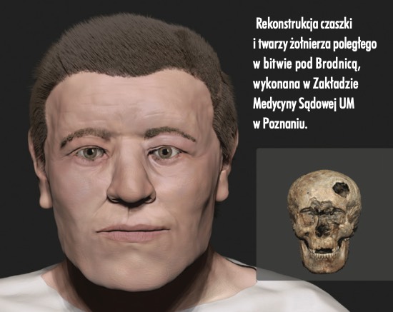 Rekonstrukcja czaszki i twarzy żołnierza poległego w bitwie pod Brodnicą
