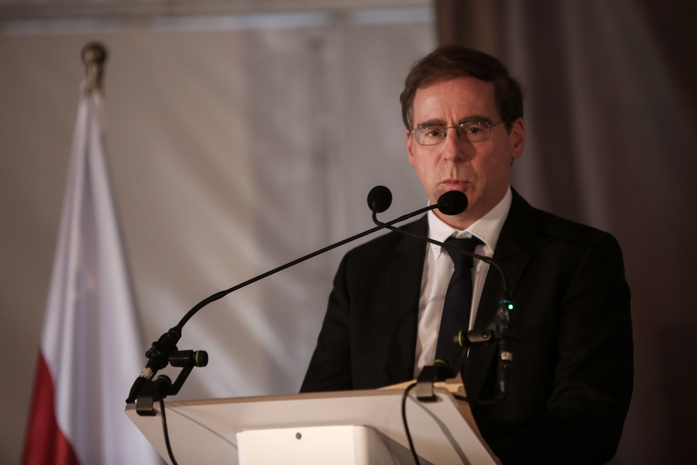 Sekretarz stanu ds. europejskich i koordynator stosunków z Polską w Rządzie Brandenburgii Jobst-Heinrich Ubbelohde. Pogrzeb polskich więźniarek KL Ravensbrück – Fürstenberg/ Havel, 6 września 2022. Fot. Sławek Kasper (IPN)