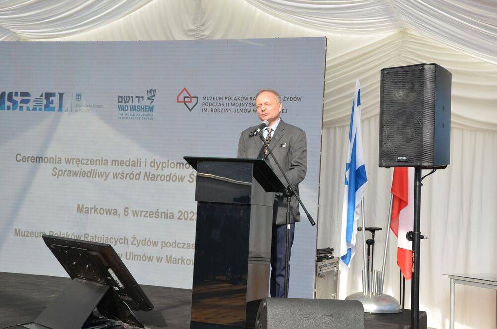 Waldemar Rataj, dyrektor Muzeum im. Rodziny Ulmów. Uroczystość wręczenia medali „Sprawiedliwy wśród Narodów Świata” – Markowa, 6 września 2022. Fot. Katarzyna Gajda-Bator (IPN)