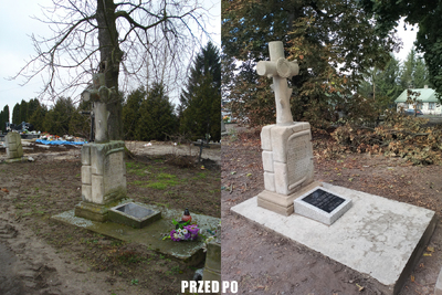 Pomnik przed i po remoncie - fot. Sylwia Kostyra OBUWiM w Lublinie