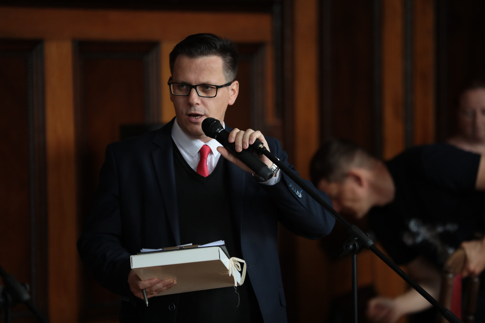 Prezentacja reprintu Księgi Pamiątkowej Kazimierza Papée – Gdańsk, 15 września 2022. Fot. Mikołaj Bujak (IPN)