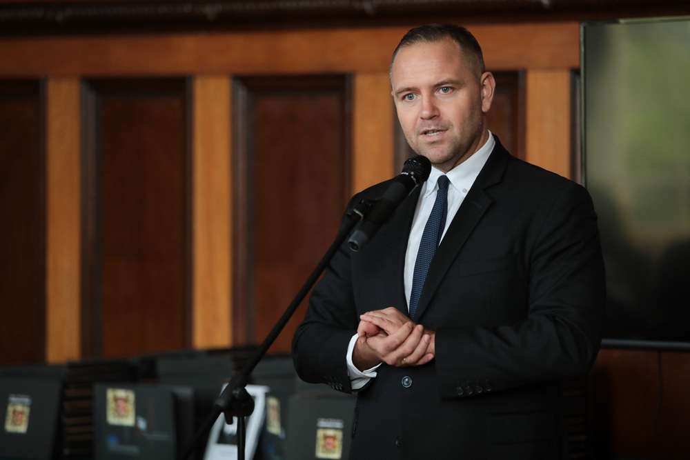 Prezentacja reprintu Księgi Pamiątkowej Kazimierza Papée – Gdańsk, 15 września 2022. Fot. Mikołaj Bujak (IPN)