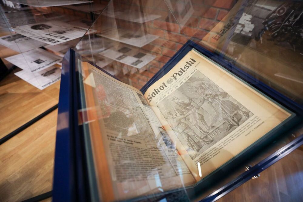 Otwarcie wystawy „»Ramię krzep – Ojczyźnie służ«. 135 rocznica powstania Sokolstwa Polskiego w Ameryce” – Warka, 16 września 2022. Fot. Mikołaj Bujak (IPN)