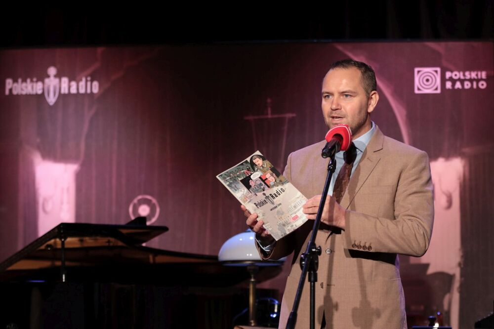 Dr Karol Nawrocki, prezes IPN, podczas premiery komiksu „Polskie Radio wrzesień 1939” – Warszawa, 30 września 2022. Fot. Mikołaj Bujak (IPN)