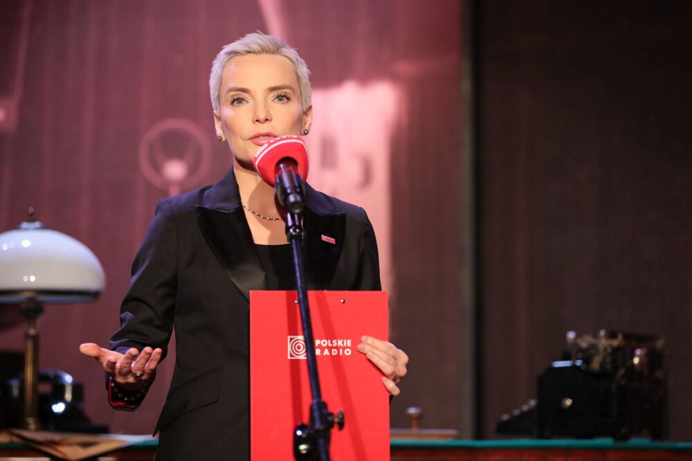 Prezes Zarządu Polskiego Radia Agnieszka Kamińska podczas premiery komiksu „Polskie Radio wrzesień 1939” – Warszawa, 30 września 2022. Fot. Mikołaj Bujak (IPN)