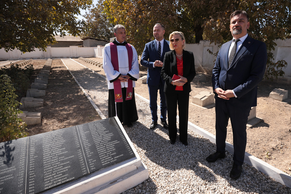 Uroczystości na Polskim Cmentarzu Wojennym w Kitob (Uzbekistan) – 5 października 2022. Fot. Mikołaj Bujak (IPN)