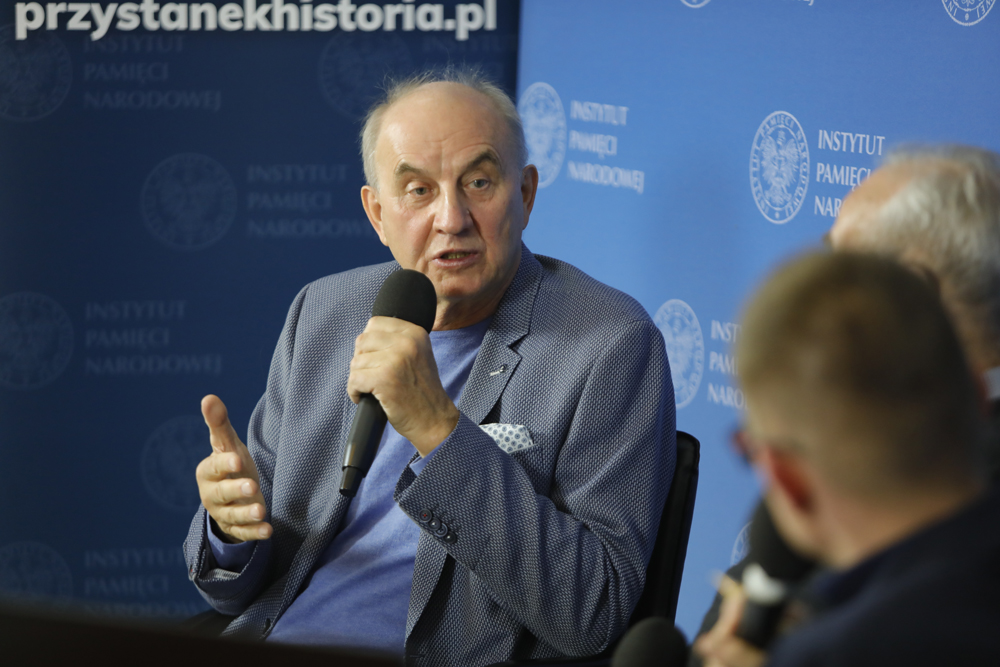 Leszek Cichy podczas spotkania „Wyżej tylko niebo” z cyklu „Tytani sportu” – Warszawa, 17 października 2022. Fot. Piotr Życieński (IPN)