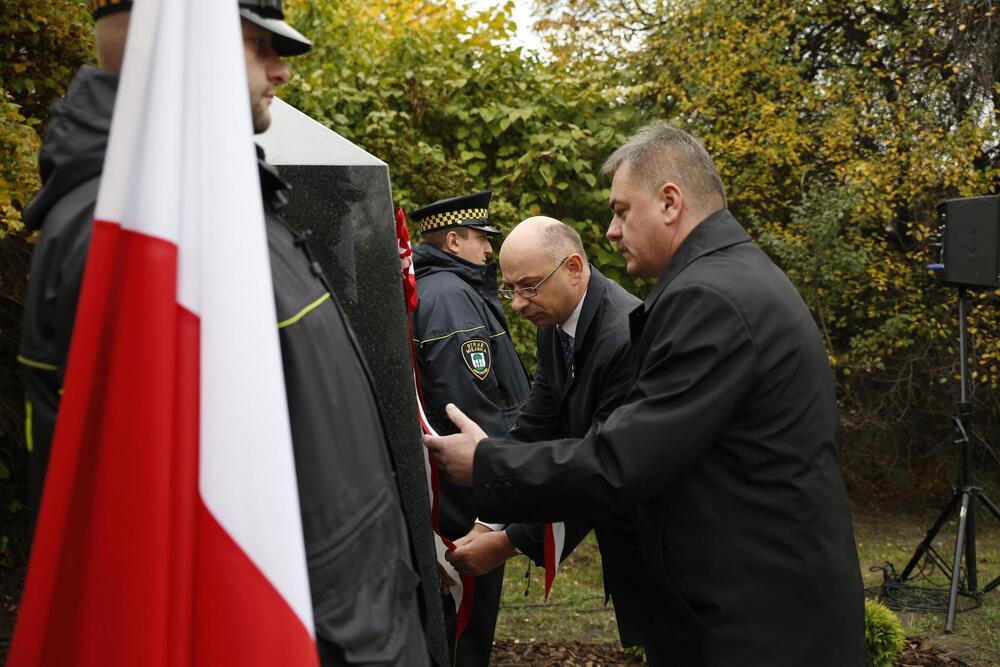 Uroczystość odsłonięcia pomnika ku czci Jana Martyniaka. Fot. Marcin Miłek (Muzeum Miasta Jaworzna)