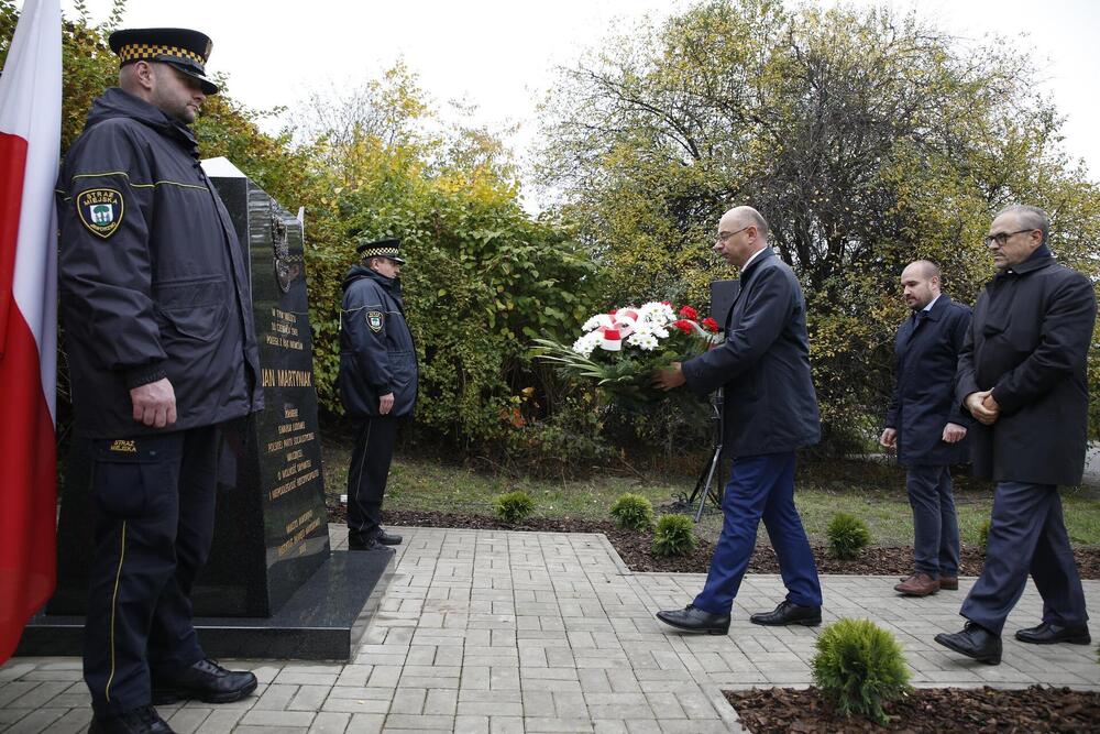 Uroczystość odsłonięcia pomnika ku czci Jana Martyniaka. Fot. Marcin Miłek (Muzeum Miasta Jaworzna)