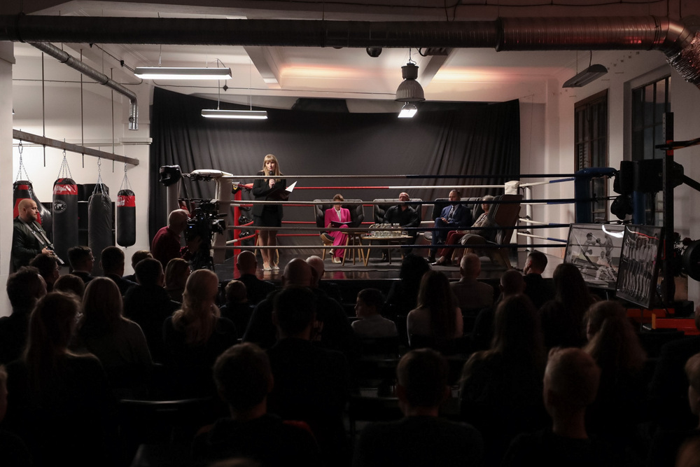 Nadanie klubowi bokserskiemu Brzostek Top Team imienia Jana Biangi – Gdańsk, 21 października 2022. Fot. Mikołaj Bujak (IPN)