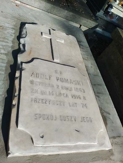 grób Adolfa Pomaskiego - po remoncie