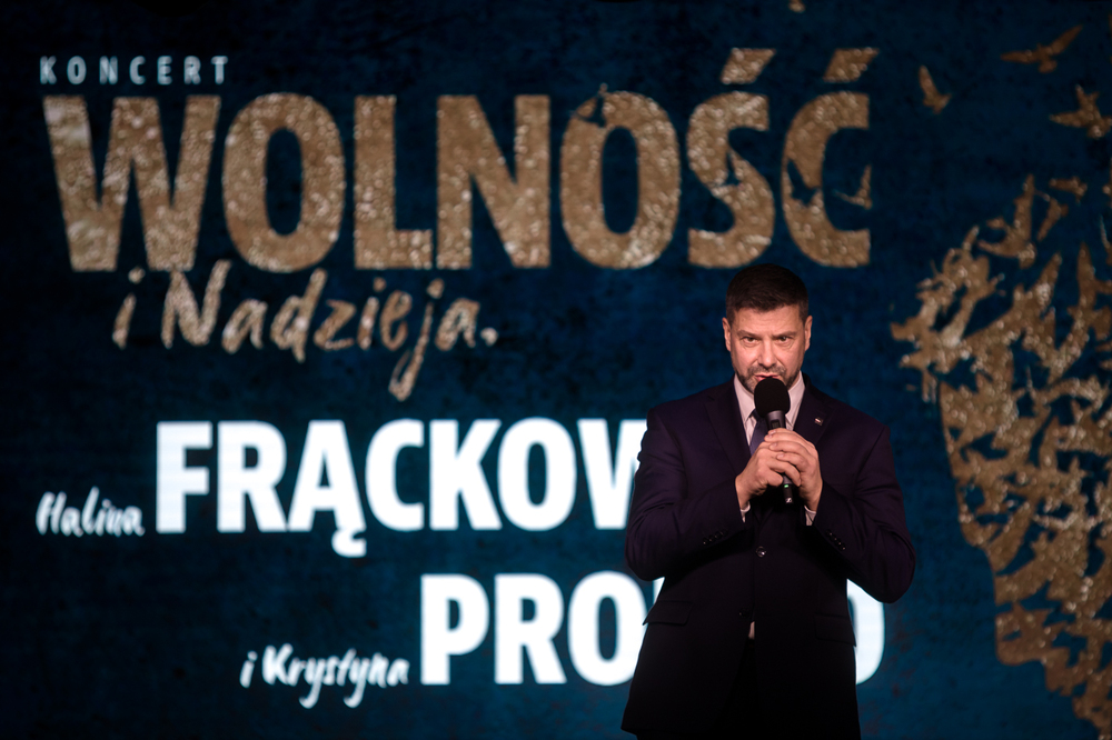 Koncert „Wolność i nadzieja” z udziałem Haliny Frąckowiak i Krystyny Prońko. Na zdj. Filip Musiał, dyrektor Muzeum Żołnierzy Wyklętych i Więźniów Politycznych PRL – Warszawa, 27 listopada 2022. Fot. Sławek Kasper (IPN)