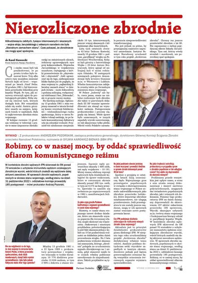 „Nierozliczone zbrodnie” – dodatek historyczny do „Gazety Polskiej Codziennie” (13 grudnia 2022)