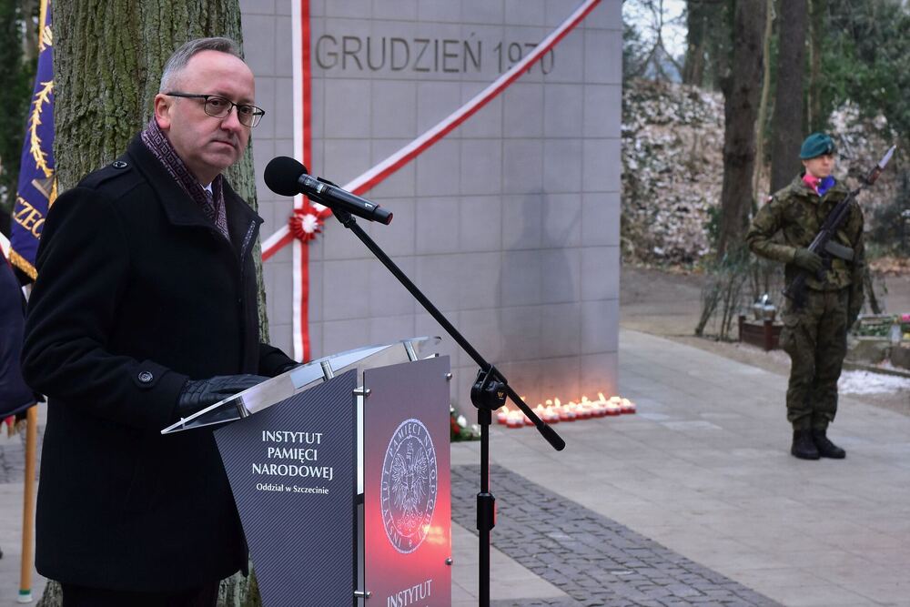 Odsłonięcie pomnika Ofiar Grudnia 1970 r. – Szczecin, 16 grudnia 2022. Fot. Marcin Manowski (IPN)