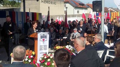 Uroczystości przy Memoriale KL Gusen – wystąpienie Marthy Gammer, założycielki Komitetu Memoriału Gusen