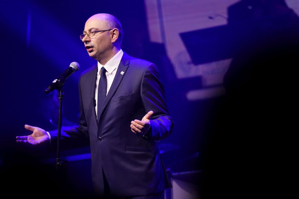 Dr Mateusz Szpytma, zastępca prezesa IPN, podczas koncertu „Tych lat nie odda nikt” – Warszawa, 15 stycznia 2023. Fot. Mikołaj Bujak (IPN)