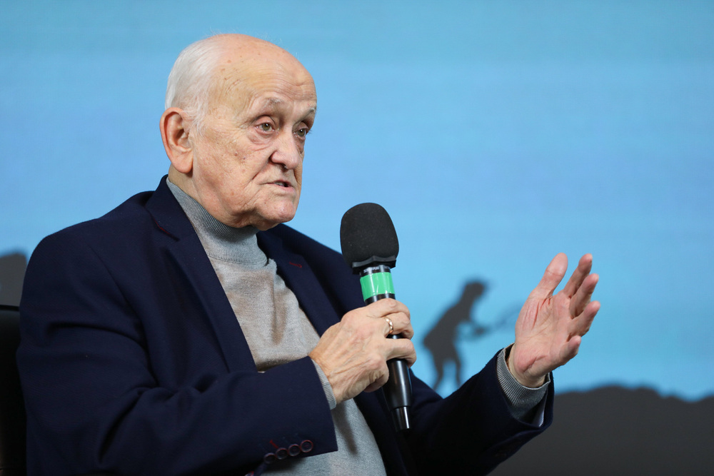 Andrzej Strejlau podczas spotkania „Orły Górskiego i nie tylko” z cyklu „Tytani sportu” – Warszawa, 16 stycznia 2023. Fot. Mikołaj Bujak (IPN)