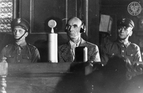 Arthur Greiser na ławie oskarżonych Najwyższego Trybunału Narodowego. Fot. ze zbiorów AIPN
