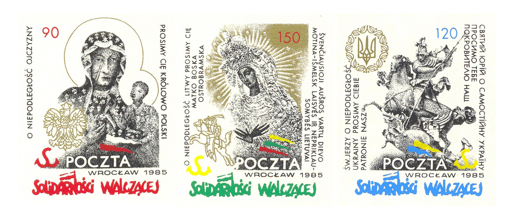 Znaczki: Ukraina – Litwa – Polska – WOLNOŚĆ (Jacek Jaśkiewicz)