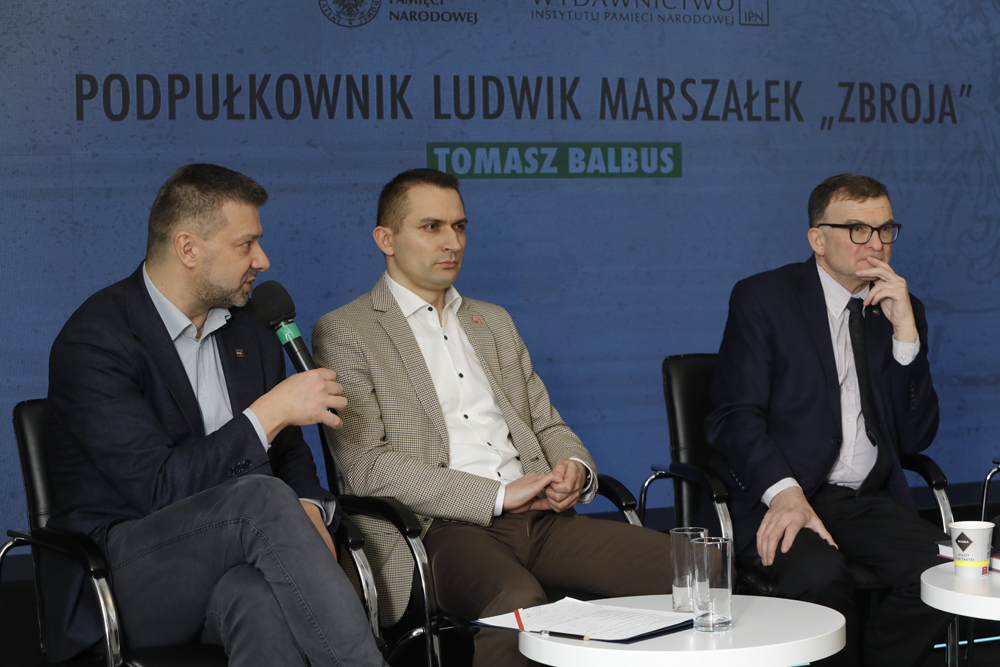 Dyskusja o książce dr. hab. Tomasza Balbusa „Podpułkownik Ludwik Marszałek »Zbroja«” – Warszawa, 22 lutego 2023. Fot. Piotr Życieński (IPN)
