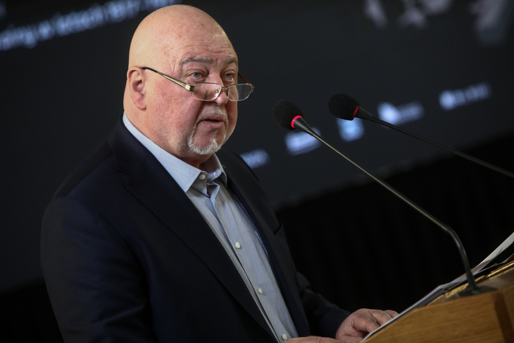 Prof. Jurij Szapował podczas konferencji „Imperializm spod znaku dwugłowego orła i czerwonej gwiazdy. Ofiary komunizmu i imperializmu rosyjskiego w XX w.” – Warszawa, 23 lutego 2023. Fot. Sławek Kasper (IPN)