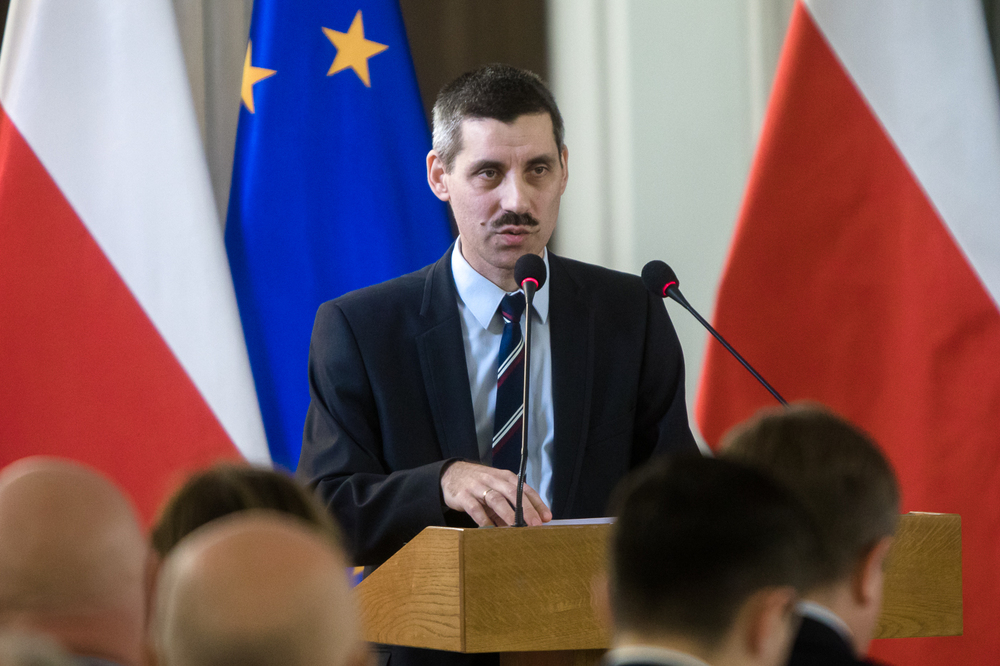 Dr hab. Mirosław Szumiło podczas konferencji „Imperializm spod znaku dwugłowego orła i czerwonej gwiazdy. Ofiary komunizmu i imperializmu rosyjskiego w XX w.” – Warszawa, 23 lutego 2023. Fot. Sławek Kasper (IPN)