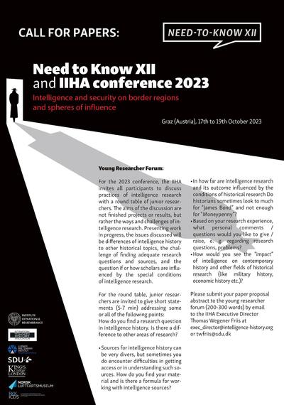 Need to Know XII and IIHA conference 2023: Intelligence and security on border regions and spheres of influence – Graz, 17th to 19th October 2023