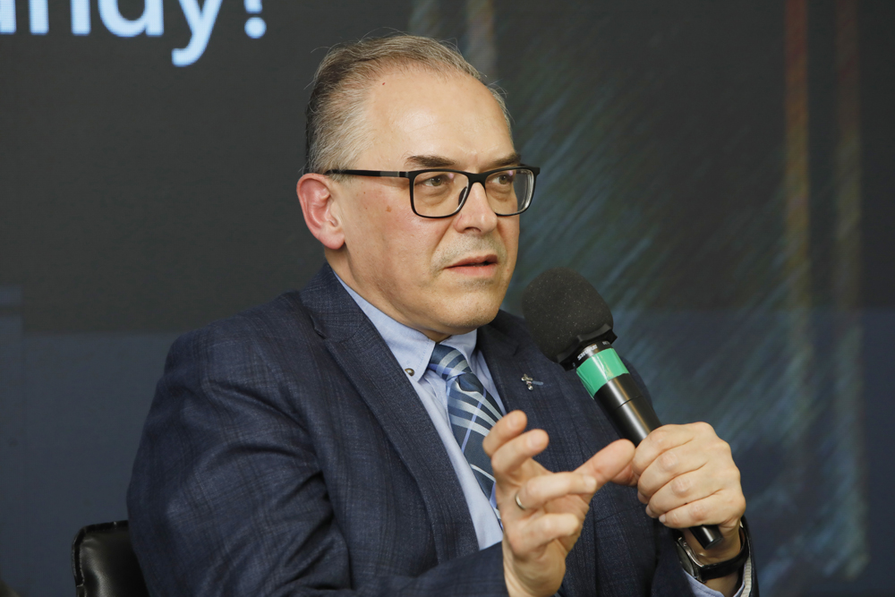 Spotkanie „Śmierć Stalina i nieśmiertelność jego propagandy?” z cyklu „Między mitem a rzeczywistością – najważniejsze wydarzenia XX wieku”. Na zdj. dr Maciej Korkuć (IPN Kraków) – 15 marca 2023. Fot. Piotr Życieński (IPN)